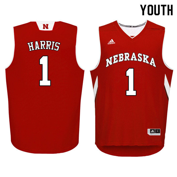 Youth Nebraska Cornhuskers #1 Amir Harris College Basketball Jerseys Sale-Red
